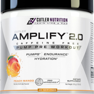 Caffeine-Free Amplify 2.0 Workout Supplement for Men & Women – Natural Muscle Performance with Arginine Nitrate and Hydrating Coconut Water, Peach Mango Flavor