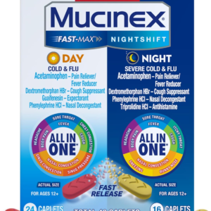 Mucinex Fast-Max Day Cold and Night Severe Cold and Flu Medicine for Adults - 40 Caplets