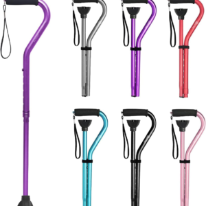 Adjustable Walking Cane for Men & Women with Soft Cushioned Handle - Portable Lightweight Sturdy Collapsible Cane for Elderly, Seniors