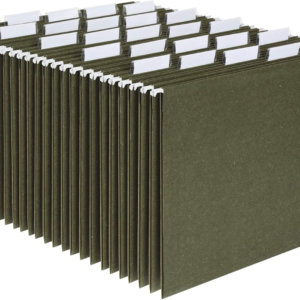 Hanging File Folders, Letter Size, Standard Green, 1/5-Cut Adjustable Tabs, 25 per Box (81602), Standard Green - 1/5 Tabs