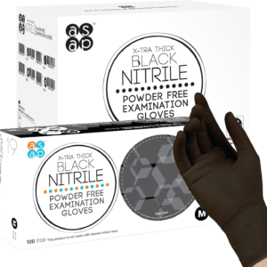 High-Quality Black Nitrile Gloves - 4 Mil Disposable, Latex & Powder-Free - Essential for Medical Exams, Food Prep, and Cleaning - 100 Count
