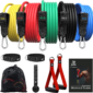 Resistance Bands Set – Stackable Exercise Bands for Strength Training, Includes Door Anchor, Ankle Straps, and Carry Case