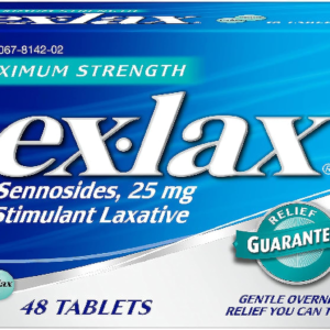 Ex-Lax Maximum Strength Laxative for Constipation Relief – Gentle Formula - 48 Count