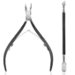 Professional Stainless Steel Cuticle Trimmer Set – Includes Pusher, Nipper, and Durable Clipper for Nail Care (Black)