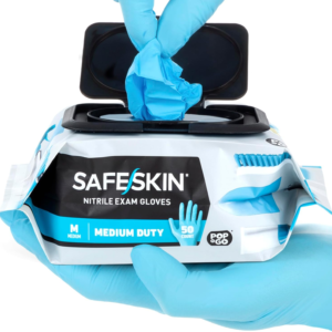 POP-N-GO Disposable Nitrile Gloves – Available in 50 or 200 Count, Medium Duty, Powder-Free for Versatile Use