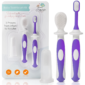 Award-Winning Baby Toothbrush Set (3-24 Months) – 3-Pack with Finger Toothbrush, Training Toothbrush & Toddler Toothbrush, BPA-Free (Purple)