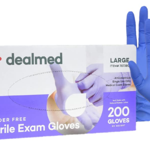 Medical Exam Nitrile Gloves – 200 Count, Disposable, Latex-Free, Non-Irritating for First Aid and Facility Use (Large)