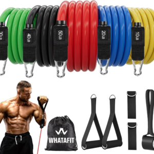 Exercise Resistance Bands Set – Fitness Bands with Handles for Strength Training at Home, for Men and Women