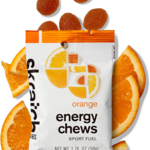 Energy Gummies for Athletes – Vegan-Friendly Chews for Running and Cycling Performance | Gluten-Free Orange Flavor (10 Pack)