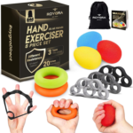 Hand Grip Strengthener and Finger Exerciser Kit - Adjustable Resistance