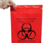 Sticky Medical Disposal 11x15 Inch Bio Bags, Red (100 Pieces)
