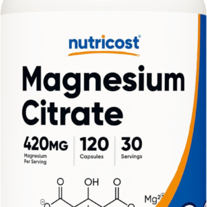 Magnesium Citrate 420Mg 120-Count – Potent Mineral Support for Recovery & Relaxation | 30-Day Vegan, Non-GMO, Gluten-Free Formula