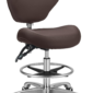 Adjustable Stools Drafting Chair with Backrest & Foot Rest,Tilt Back,Swivel Seat,Rolling Wheels,For Studio,Dental,Office,Salon and Counter,Armless Tall Home Desk Chairs (Brown)
