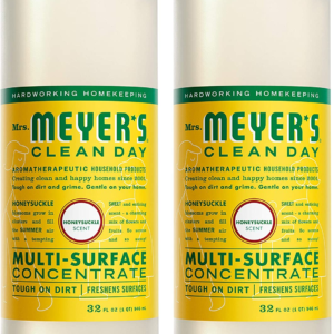 Mrs. Meyers Multi-Surface Cleaner Concentrate, Use to Clean Floors, Tile, Counters, Honeysuckle, 32 Fl. Oz - Pack of 2